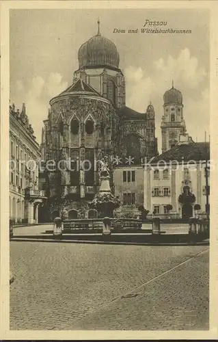 Passau Dom und Wittelsbachbrunnen Kat. Passau