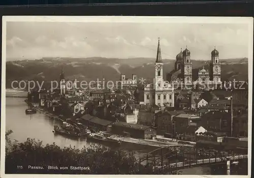 Passau Blick vom Stadtpark Kat. Passau