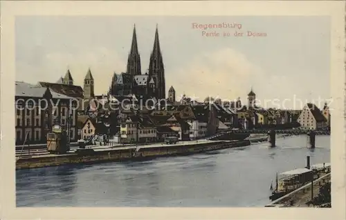 Regensburg Donaupartie mit Dom Kat. Regensburg