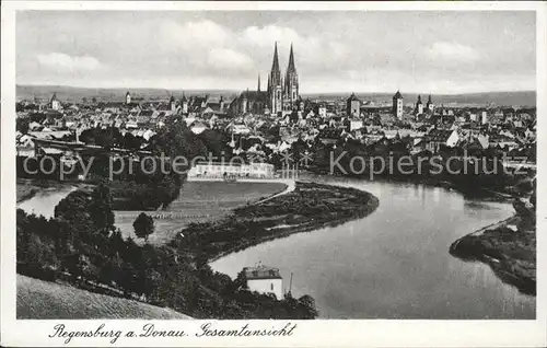 Regensburg Panorama mit Dom / Regensburg /Regensburg LKR