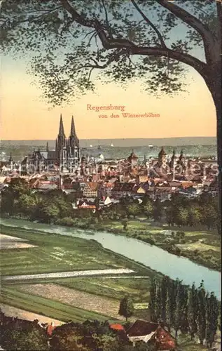 Regensburg Blick von den Winzererhoehen mit Dom / Regensburg /Regensburg LKR