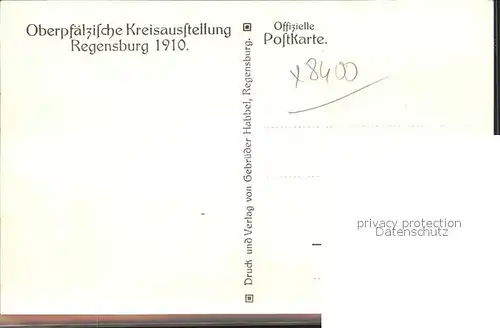 Regensburg Oberpfaelzische Kreisausstellung 1910 / Regensburg /Regensburg LKR