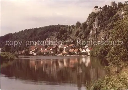 Schmidmuehlen Partie am Fluss Burgruine Kat. Schmidmuehlen