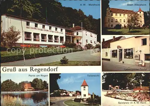 Regendorf Waldheim Altersheim Lebensmittelladen Spielplatz Kirche Regen Kat. Zeitlarn