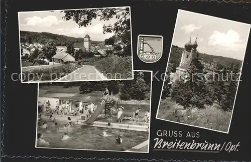 Breitenbrunn Oberpfalz Neumarkt Ortsansicht mit Kirche Freibad