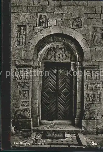 Bad Goegging Kirchenportal romanische Kirche Reliefs Kat. Neustadt a.d.Donau