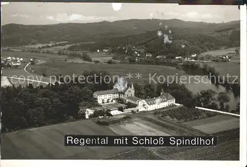 Regenstauf Schloss Spindlhof im Regental Fliegeraufnahme Kat. Regenstauf