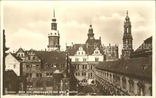 Dresden Blick vom Johanneum in den ehemaligen Stallhof Kat. Dresden Elbe
