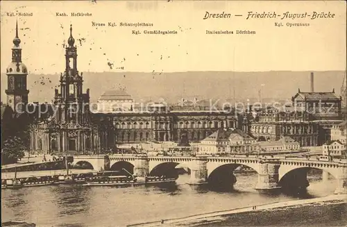 Dresden Friedrich August Bruecke Kat. Dresden Elbe