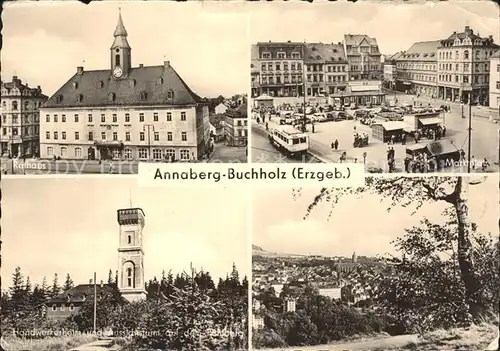 Annaberg Buchholz Erzgebirge Marktplatz Rathaus Aussichtsturm Kat. Annaberg