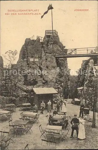 Jonsdorf Gesellschaftsplatz Nonnenfelsen Kat. Kurort Jonsdorf