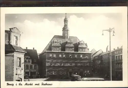 Penig Markt und Rathaus Kat. Penig