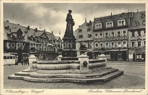 Annaberg Buchholz Erzgebirge Babara Uttmann Denkmal Kat. Annaberg