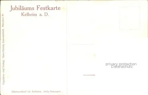 Kelheim Jubilaeums Festkarte 100 Jahr Feier Befreiungshalle / Kelheim Donau /Kelheim LKR