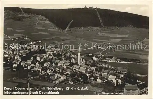 Oberwiesenthal Erzgebirge mit Fichtelberg Fliegeraufnahme Kat. Oberwiesenthal