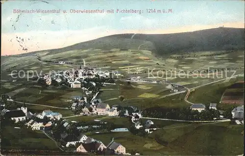 Oberwiesenthal Erzgebirge mit Unter und Boehm Wiesental Sporthotel und Fichtelberg Kat. Oberwiesenthal
