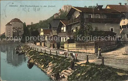 Passau Alte Fischerhaeuser in der Ilzstadt Kat. Passau