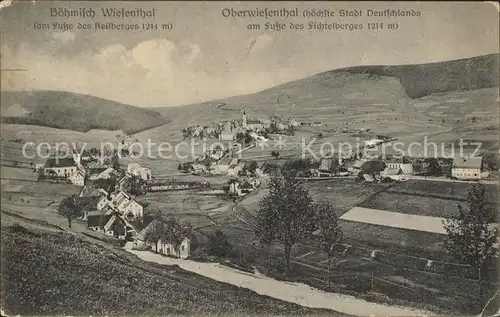 Oberwiesenthal Erzgebirge mit Boehm Wiesenthal Keilberg und Fichtelberg Kat. Oberwiesenthal