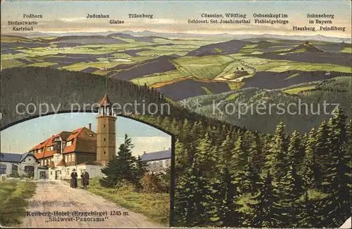 Oberwiesenthal Erzgebirge Panorama mit Keilberg Hotel Kat. Oberwiesenthal