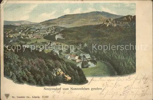 Jonsdorf Neujonsdorf vom Nonnenfelsen gesehen Kat. Kurort Jonsdorf