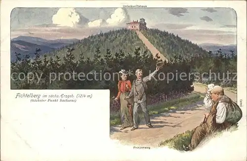 Fichtelberg Oberwiesenthal Unterkunftshaus mit Prinzenweg Kat. Oberwiesenthal