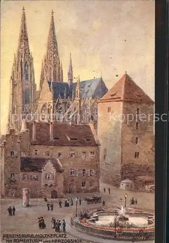 Regensburg Moltkeplatz Roemerturm Herzogshof Dom / Regensburg /Regensburg LKR