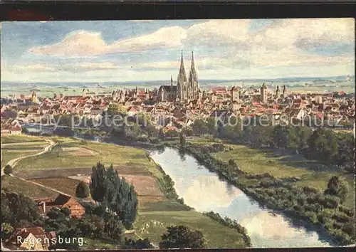 Regensburg Totalansicht mit Dom / Regensburg /Regensburg LKR