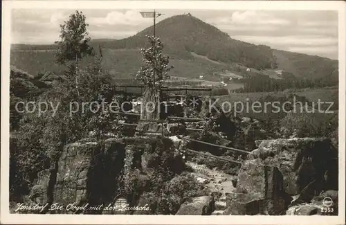 Jonsdorf Die Orgel mit der Lausche Kat. Kurort Jonsdorf