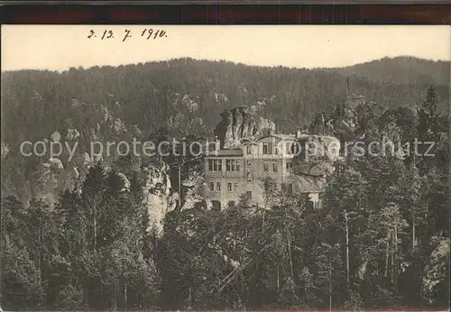 Jonsdorf Gastwirtschaft auf dem Nonnenfelsen Kat. Kurort Jonsdorf