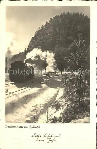 Oybin Eisenbahn Winter Kat. Kurort Oybin