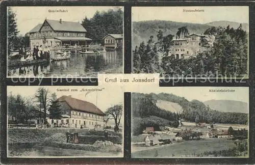 Jonsdorf Nonnenfelsen Gasthof zum Schwelsertal Kat. Kurort Jonsdorf