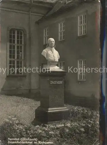 Herrnhut Zinzendorfdenkmal Kirchgarten Kat. Herrnhut