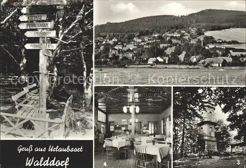 Walddorf Sachsen Wegweiser Turm Kottmar Gaststube Kottmarbaude Kat. Eibau