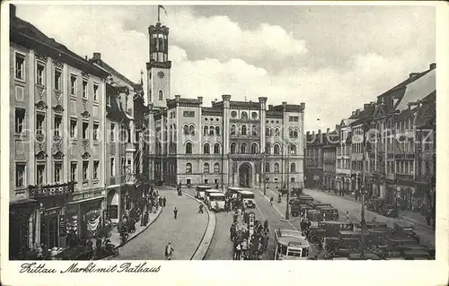Zittau Marktplatz mit Rathaus Kat. Zittau