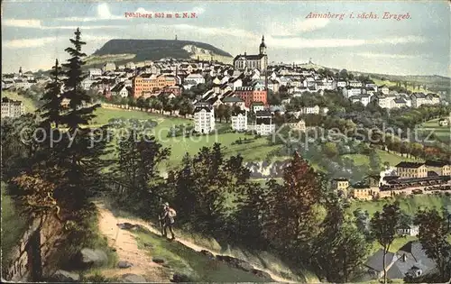 Annaberg Buchholz Erzgebirge mit Poehlberg Kat. Annaberg