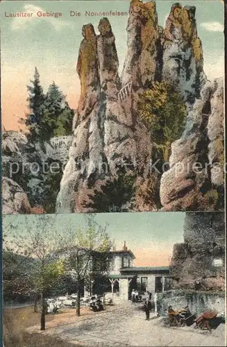 Jonsdorf Nonnenfelsen im Lausitzer Gebirge Dorfmotiv Kat. Kurort Jonsdorf