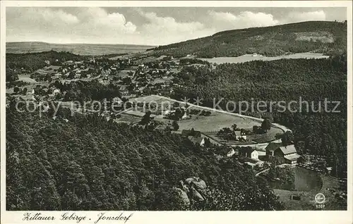 Jonsdorf Zittauer Gebirge vom Nonnenfelsen Kat. Kurort Jonsdorf