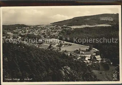 Jonsdorf Blick vom Nonnenfelsen mit Kurhaus Gondelfahrt Kat. Kurort Jonsdorf