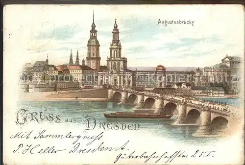 Dresden Augustusbruecke Kat. Dresden Elbe
