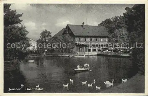 Jonsdorf Kurhaus Gondelfahrt Schwanenteich Kat. Kurort Jonsdorf