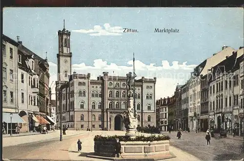 Zittau Marktplatz Brunnen Kat. Zittau