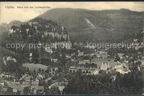 Oybin Panorama Blick von der Ludwigshoehe Kat. Kurort Oybin