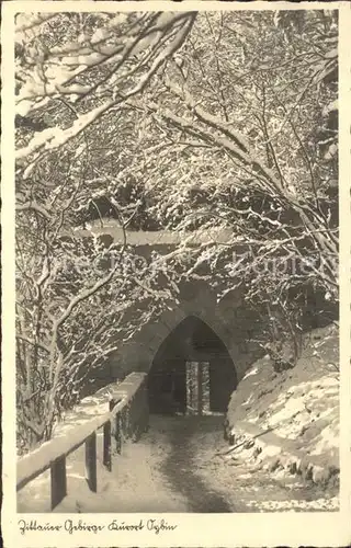 Oybin Burgtor im Winter Serie Deutsche Heimat Bildpostkarte Kat. Kurort Oybin