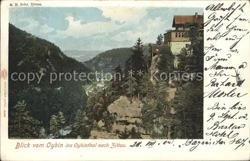 Oybin Panorama Blick ins Oybintal nach Zittau Zittauer Gebirge Kat. Kurort Oybin