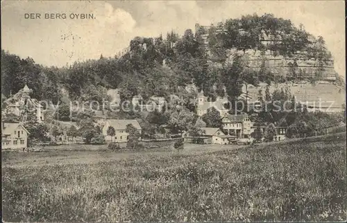 Oybin Teilansicht mit Berg Oybin Felsen Ruine Kat. Kurort Oybin