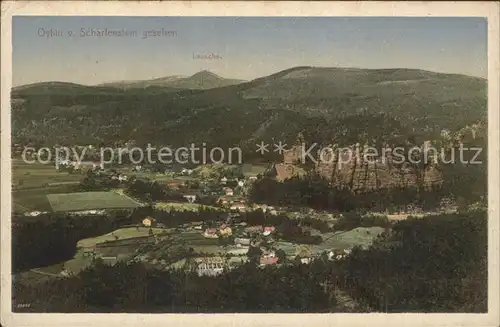 Oybin Panorama Blick vom Scharfenstein gesehen Kat. Kurort Oybin