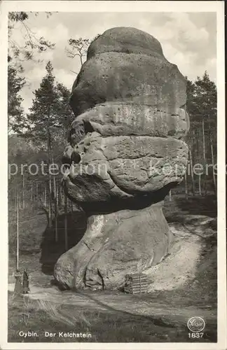 Oybin Kelchstein an der Kammstrasse Felsen Zittauer Gebirge Kat. Kurort Oybin