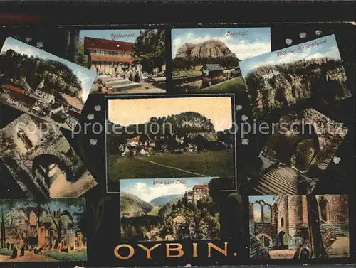 Oybin Berg Oybin Restaurant Bahnhof Oertelwand Kreuzgang Kirchruine Friedhof Kat. Kurort Oybin