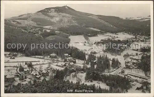 Oybin Winterpanorama mit Hochwald Zittauer Gebirge Kat. Kurort Oybin