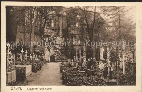 Oybin Kirchhof Friedhof Ruine Kat. Kurort Oybin